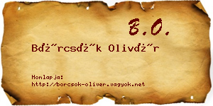 Börcsök Olivér névjegykártya